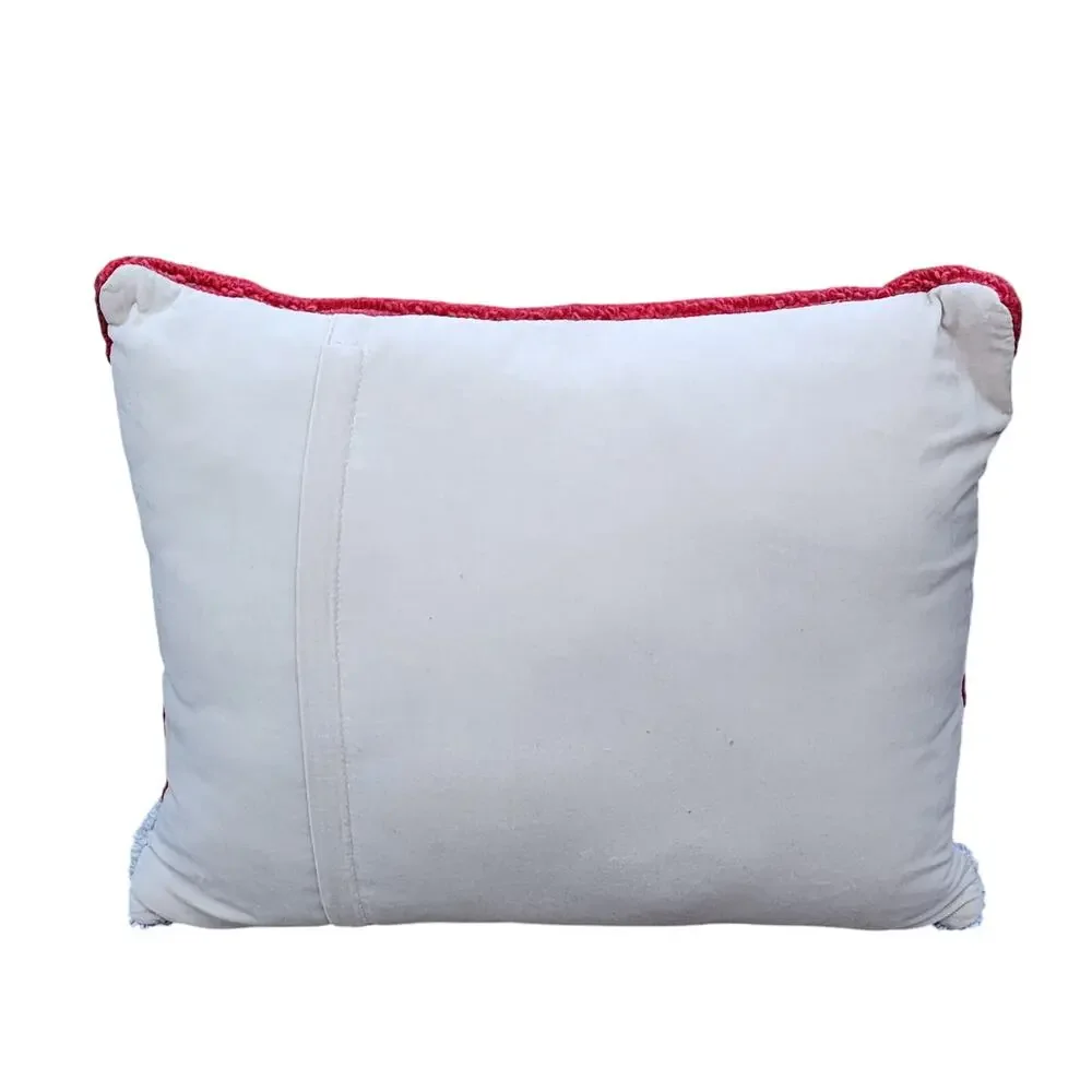 Grandin Road Zebra Winter Wonderland Hooked Wool Pillow 14x18 Holiday Decor ICON
